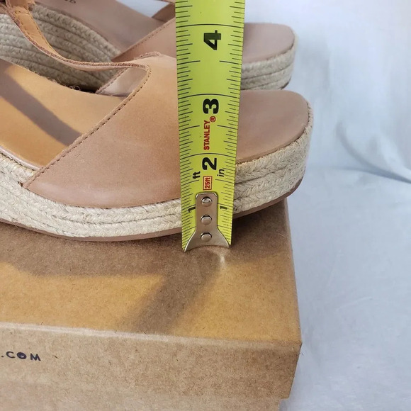 LUCKY BRAND LK-VALKI WOMENS WEDGE SANDAL SIZE 10 TAN ANKLE WRAP STRAP NEW IN BOX - Picture 7 of 8